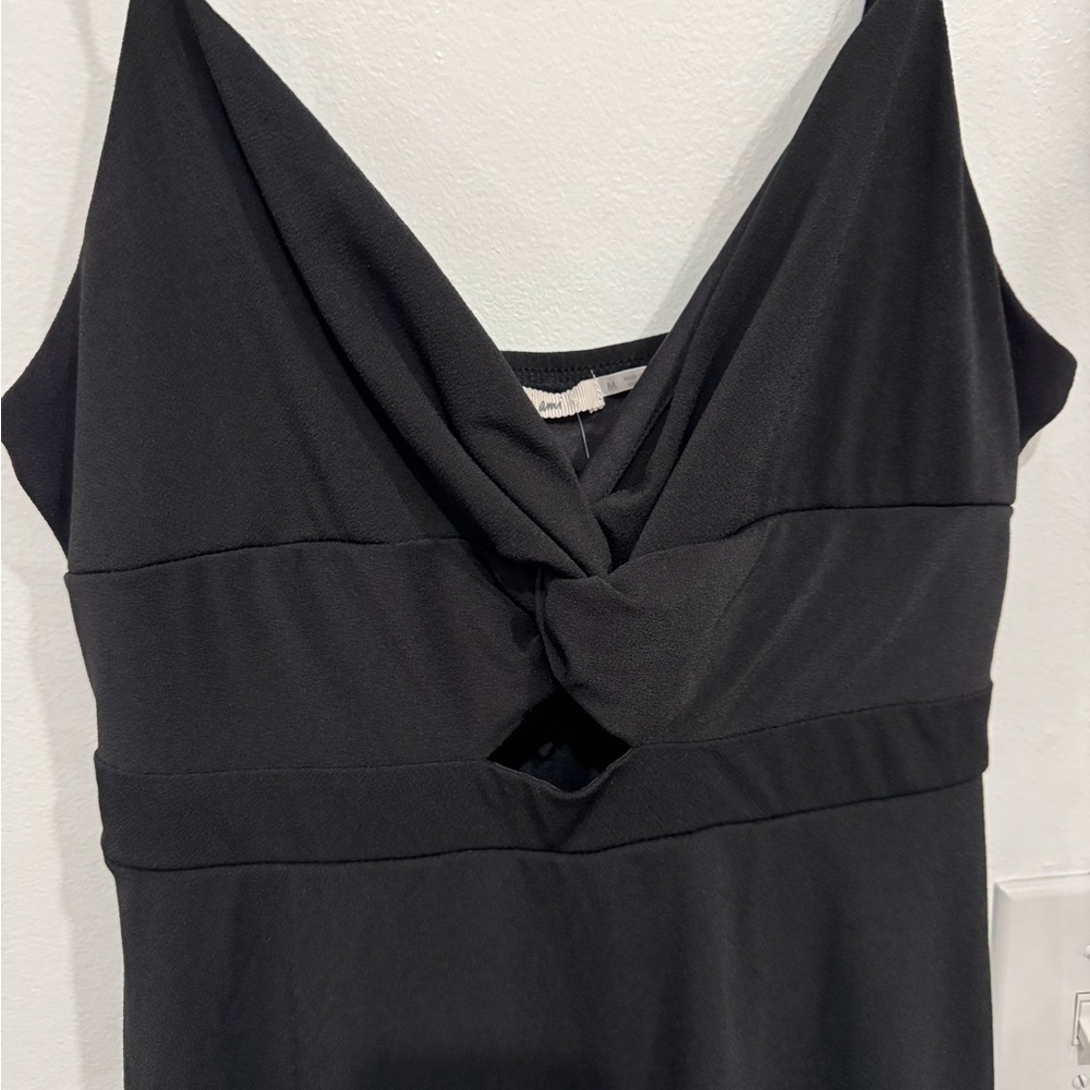 miami Black V-Neck Mini Dress - Picture 2 of 2
